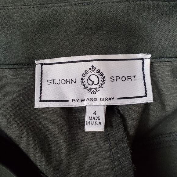 St. John Sport Pants Womens Size 4 Straight Leg Military Green 26x30 USA Made - Picture 10 of 13